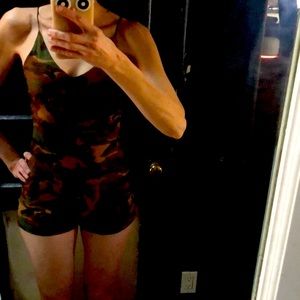 Polly and Esther Camo Bodysuit Romper, Size S-M
